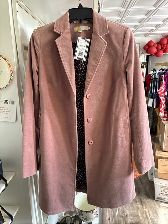 Boden Jackets & Blazers - Boden Dusty Rose Long velvet trench Coat